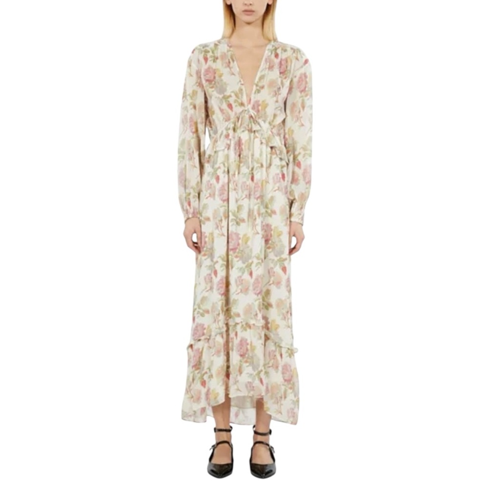 NWT The Kooples Silk Floral English Roses Maxi Dress Size 2 US M - Picture 4 of 15
